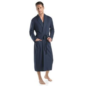 HANRO Robe Mens Small Blue Belted Night & Day 100% Cotton $265